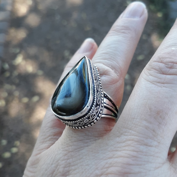 New Botswana Agate 925 Silver Ring. - Picture 6 of 9